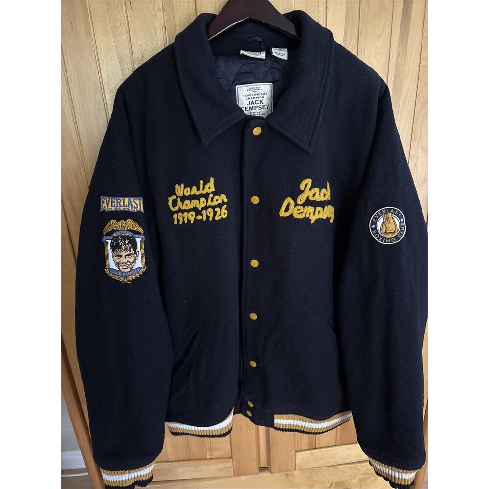 Rare Everlast Heritage Jack Dempsey Boxing Varsity Letterman Jacket Wool Navy L